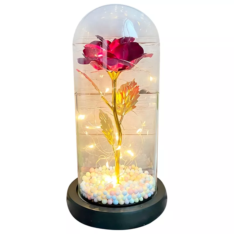 Ewige Rose im Glas Extralink Home, rote LED leuchtend