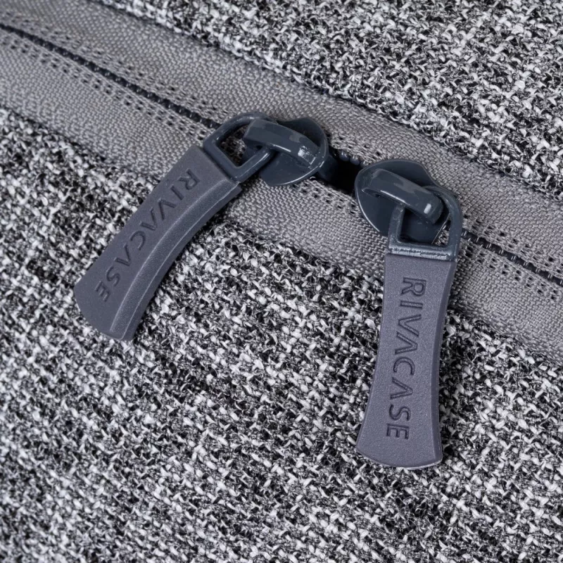 RIVACASE Anvik 15.6 Laptop-Rucksack, 15L, grau, wasserdichtes Gewebe, Fächer für 10.5 Tablet, Smartphone, Dokumente, Zubehör, Flasche