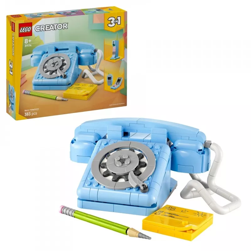 Konstruktionsspielzeug LEGO Creator 3-in-1 31174 Retro-Telefon Set, 383 Teile, 8+ Jahre, 70×110×150 mm