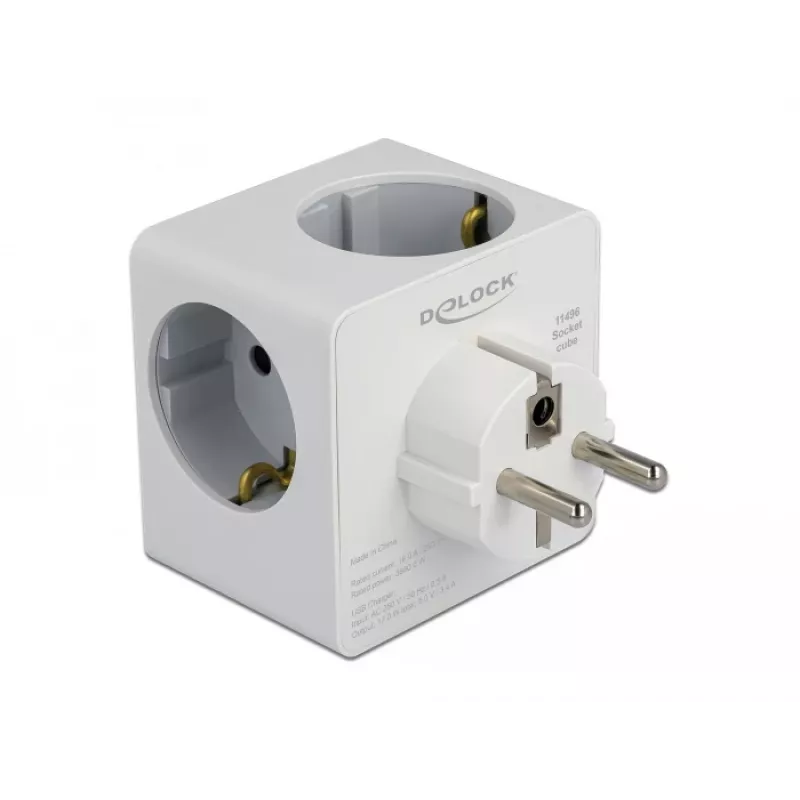 Netzstecker-Adapter Typ F DeLOCK 11496 2 USB-Anschlüsse 5 V 2,4 A 3 A