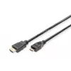 Digitus ASSMANN - Video-/Audiokabel - HDMI - 30 AWG - Mini-HDMI, 19-polig (M) - HDMI, 19-polig (M) - 3 m - Doppelte Isolierung - Schwarz (AK-330106-030-S)