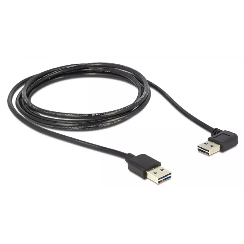 USB-Kabel DeLOCK 1m USB 2.0 A m/m 90° Schwarz