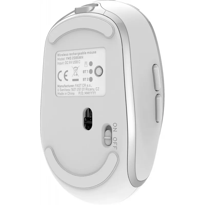 DUAL WiFi+Bluetooth kabellose Maus, wiederaufladbare Batterie, 5 Tasten