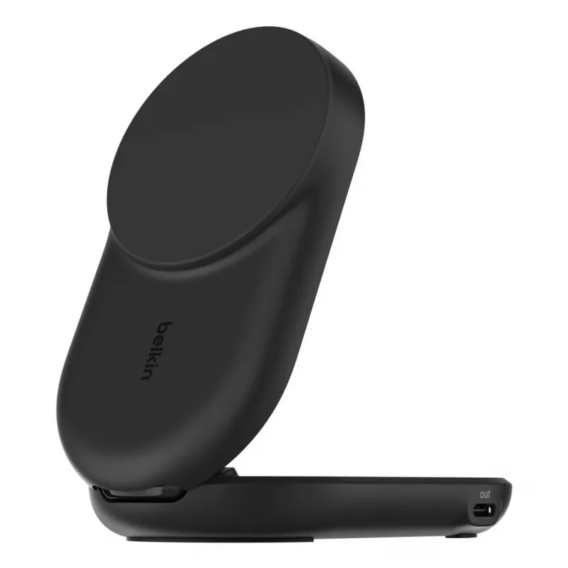 Indoor-Ladegerät Belkin UltraCharge 25w Qi2 2in1 Magnetic USB-C Schwarz Rund