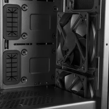 PC-Gehäuse MODECOM Oberon Pro Midi Tower — schwarz, unterstützt ATX/microATX/ITX, 7 Erweiterungsslots, bis zu 395 mm GPU, 5 HDD/3 SSD-Schächte