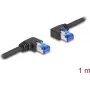 Netzwerkkabel DeLOCK RJ45 Cat.6A S/FTP rechts links gewinkelt 1m schwarz