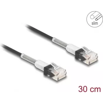 Netzwerkkabel DeLOCK RJ45 0,3 m Cat.6A UTP schlank Schwarz