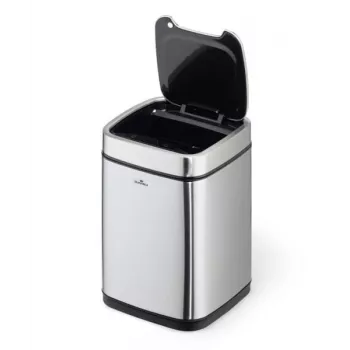 Mülleimer Langlebig NO TOUCH 6L Rechteckig Edelstahl Silber Schwarz