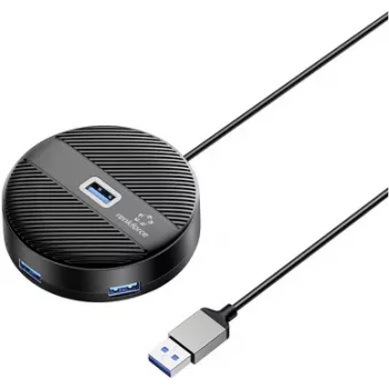 Renkforce RF-USBH-400 4 Port USB 3.0-Hub Schwarz matt (RF-6266640)
