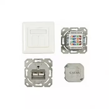 Synergy 21 S216357 - 2 x RJ-45 - 6a - Weiß - 50 mm - 50 mm - 5,6 cm