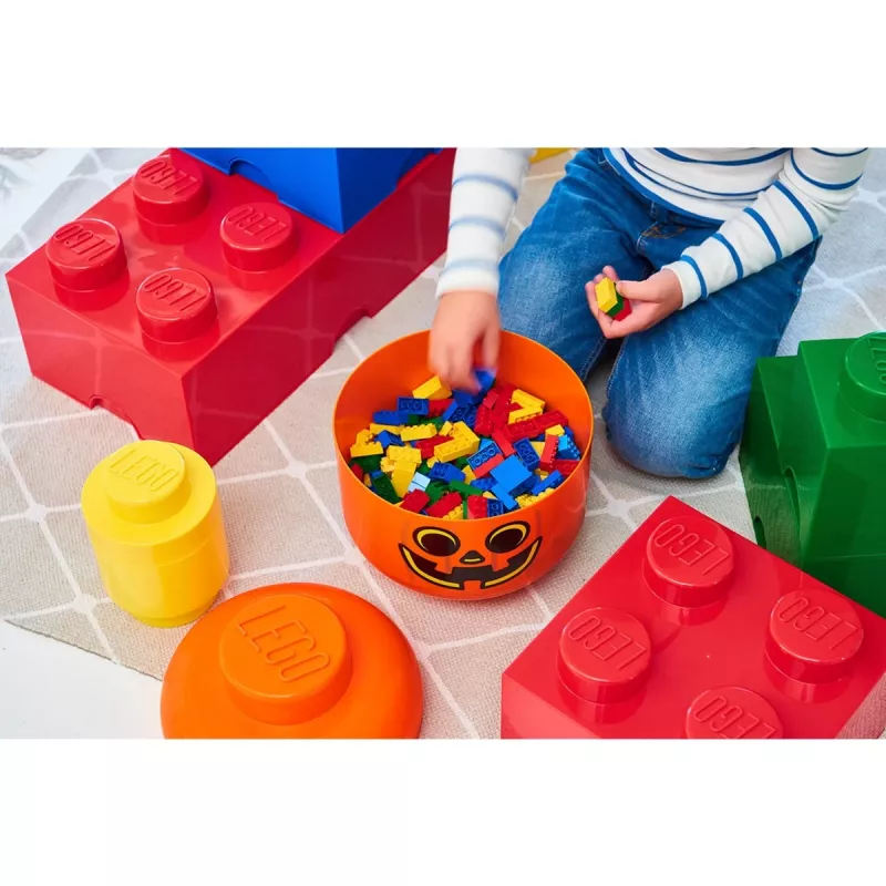 Aufbewahrungsbox Room Copenhagen LEGO Storage Head Pumpkin groß orange/schwarz