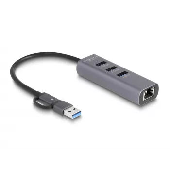 DeLOCK 64282 Laptop-Dockingstation & Portreplikator Kabelgebunden USB 3.2 Gen 1 (3.1 Gen 1) Type-C Grau (64282)