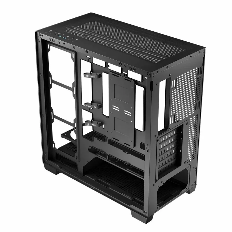 PC-Gehäuse MODECOM Volcano Stellar NF ATX Midi Tower, gehärtetes Glas, schwarz, unterstützt ATX/micro ATX, GPU bis 420 mm, CPU-Kühler 175 mm