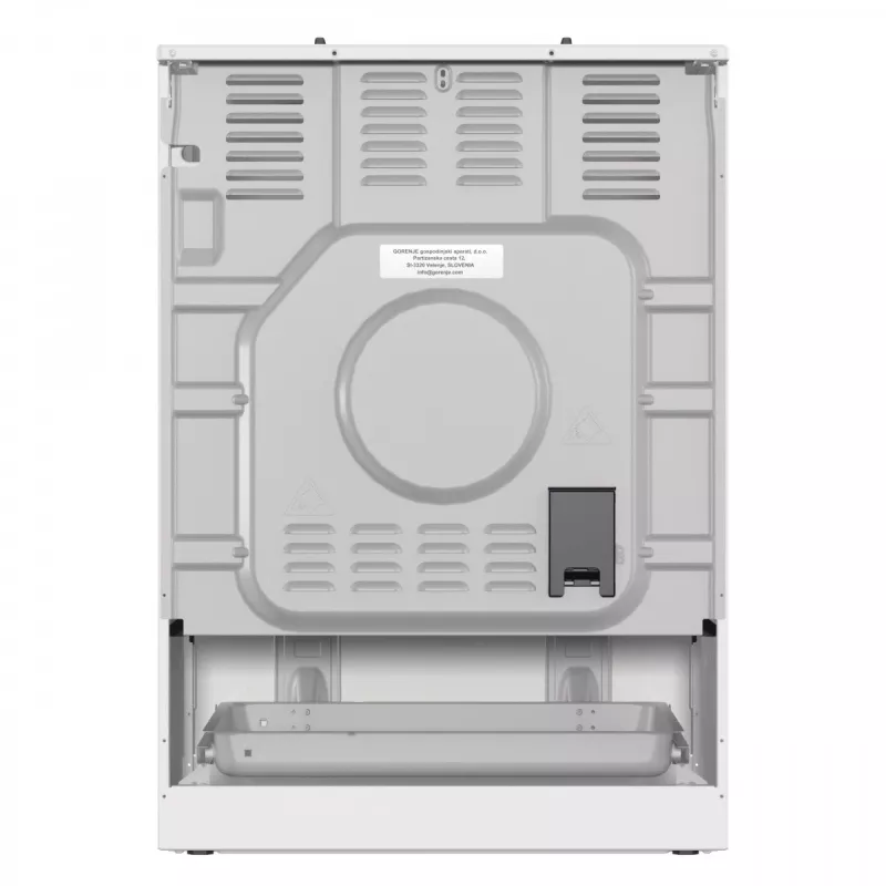 Freistehender Gasherd Gorenje GG6A10WFFM, weiß, 4-Flammen-Kochfeld, 72 L Gasbackofen, Drehregler vorne