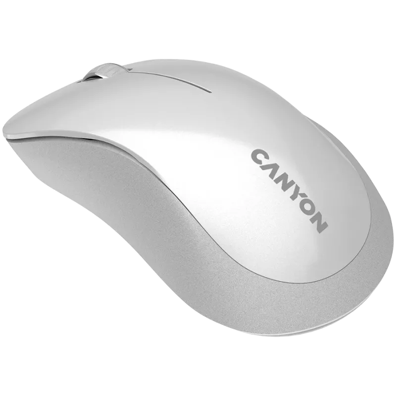 CANYON MW-11, 2,4 GHz kabellose Maus, mit 3 Tasten, DPI 1200, Batterie:AAA*2 Stück, perlweiß grau 67*109*38 mm 0,063 kg