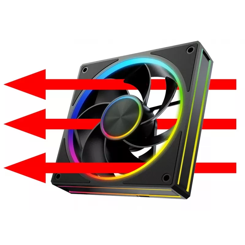 Gehäuselüfter MODECOM VOLCANO LOOP 120 ARGB Reverse Fan Schwarz 120 mm PWM 400–1400 RPM ARGB-Header