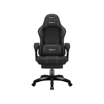 Gaming-Sessel huzaro Force 3.7 Carbon Schwarz – ergonomisch, höhenverstellbar 107,5–116,5 cm, 5 Rollen, Lenden- und Nackenkissen