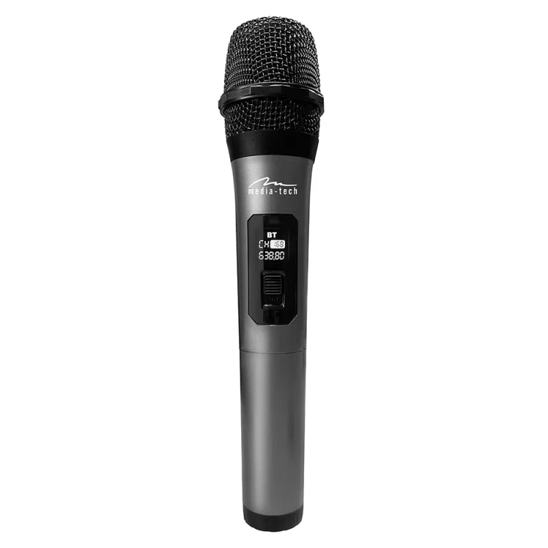 Karaoke-Mikrofon MEDIA-TECH MT398 Wireless, USB-C, batteriebetrieben, 20 m Reichweite, schwarz
