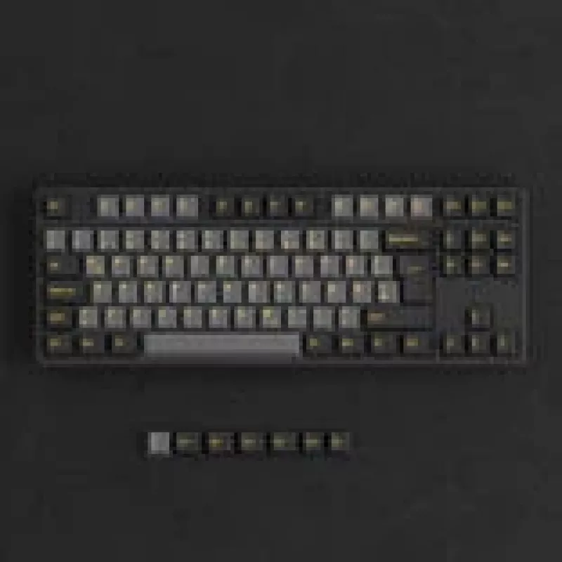 Mechanische Gaming-Tastatur AKKO Schwarz & Gold 5087S, Akko V3 Cream Gelb Pro Switches, RGB-Beleuchtung
