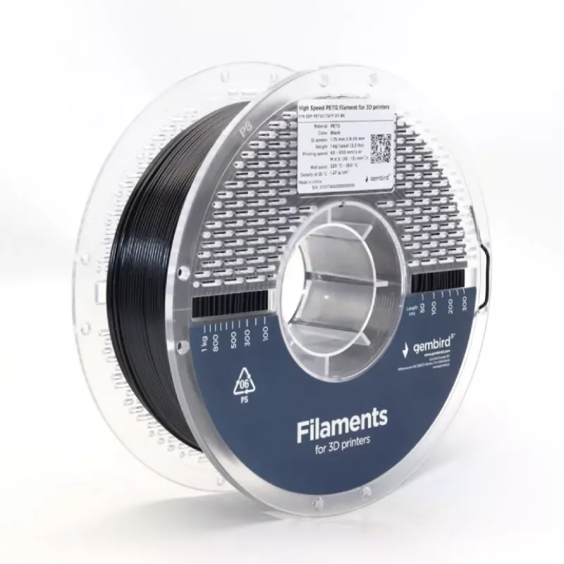 3D-Druckfilament Gembird PETG 1,75 mm Schwarz 1 kg