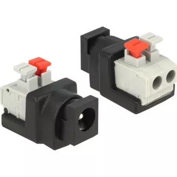 Kabel-Adapter DeLOCK 65524 DC 5,5 x 2,1 mm Schwarz Silber