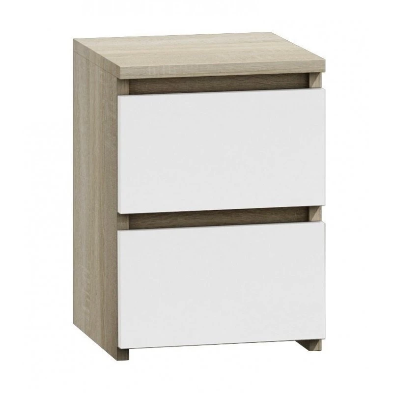Topeshop M2 SONOMA MIX nightstand/Nachttisch 2 Schublade(s) Eiche, weiß