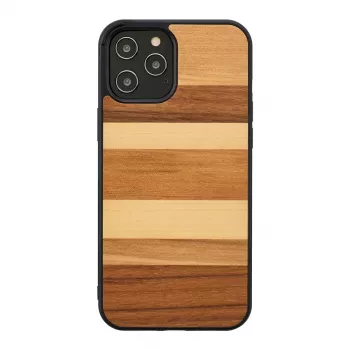 man and wood Handyhülle für iPhone 12 / 12 Pro — schwarzer Sand