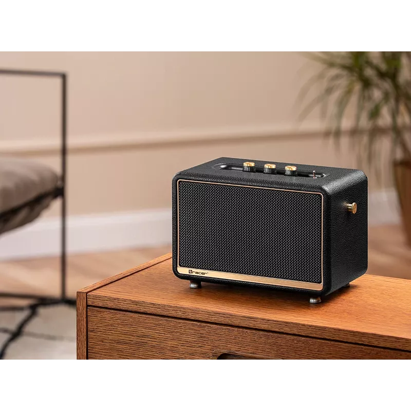 Tragbarer Stereo-Lautsprecher Tracer M30 TWS BT Schwarz, Gold