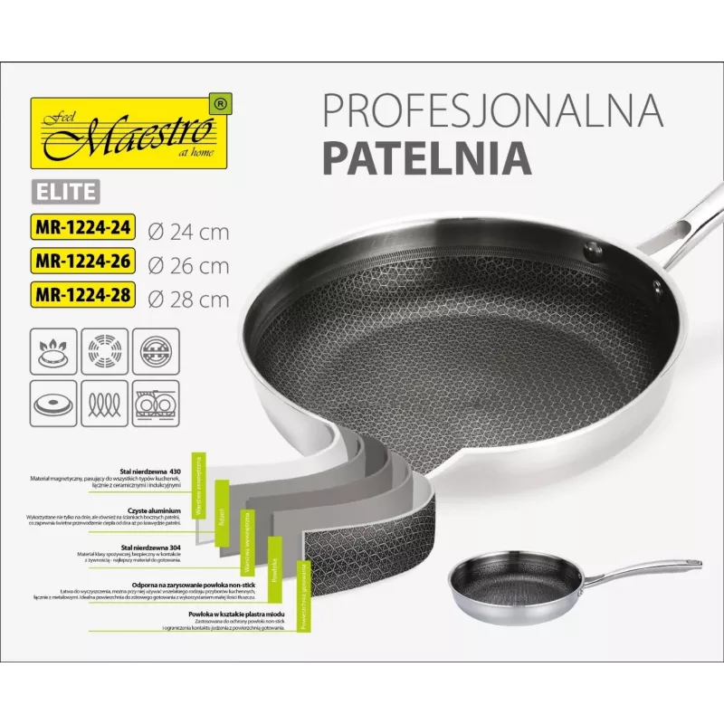 Professionelle Bratpfanne Maestro MR-1224-24 24 cm