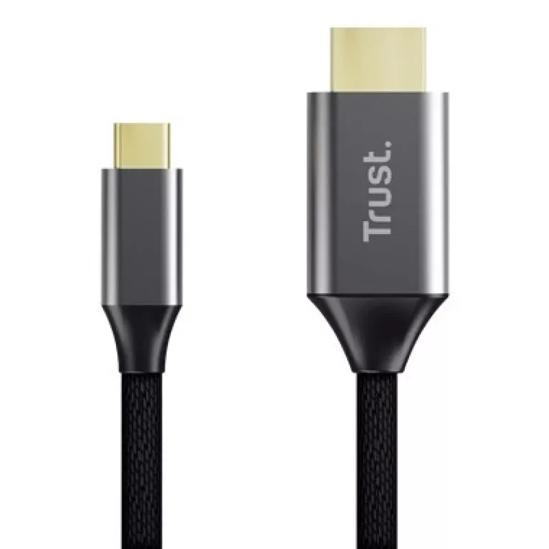 USB-C auf HDMI Kabel TRUST CALYX 25630, 4K (3840x2160), 2 m, schwarz, Stecker-Stecker