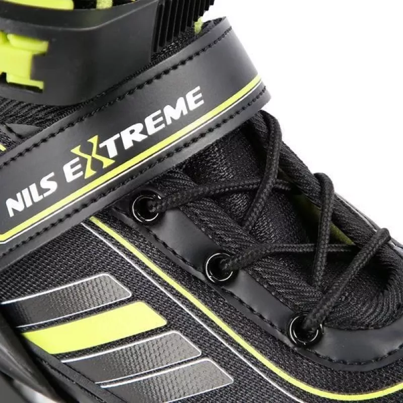 Nils Extreme NH18191 2IN1 Inline Skates Schwarz/LIME GRÖSSE L (39-43) mit austauschbaren Hockey-Skates