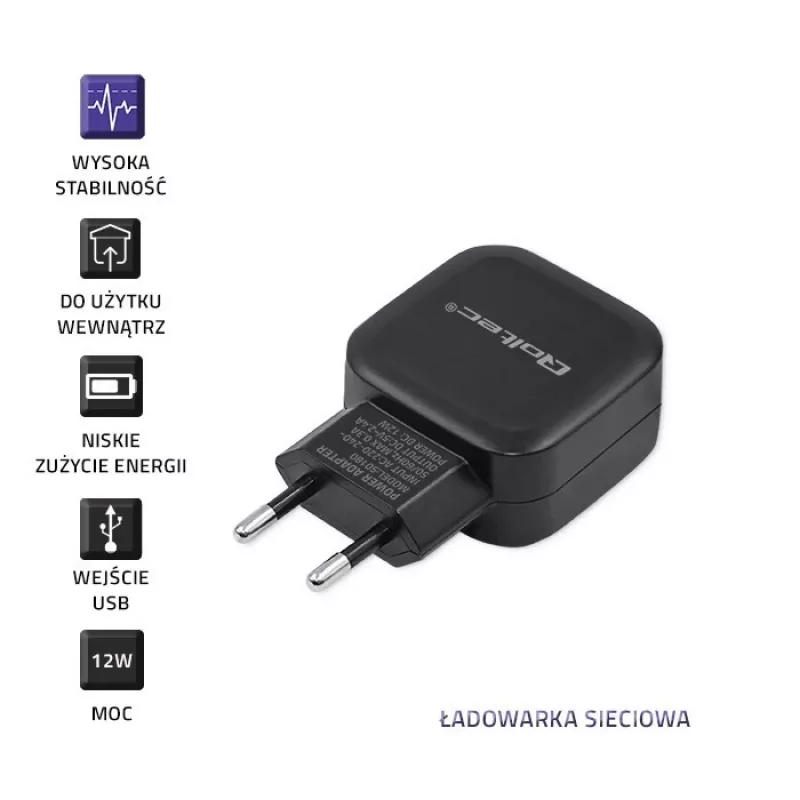 Ladegerät Qoltec 50180 Innenbereich AC Schwarz
