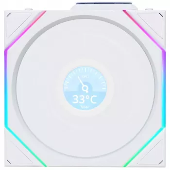 120-mm-Gehäuselüfter Lian Li 12RTLLCD1W1W ARGB Wireless LCD Weiß