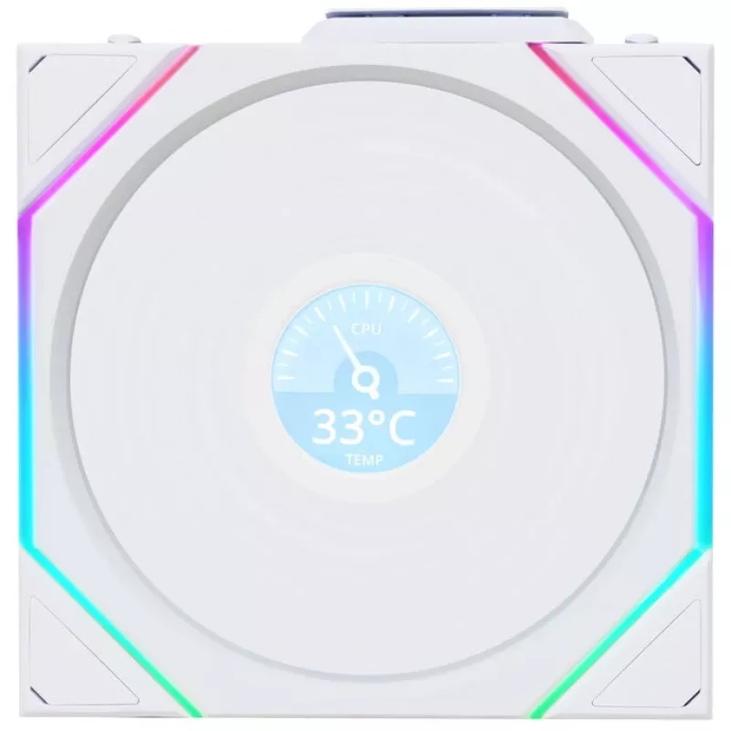 120-mm-Gehäuselüfter Lian Li 12RTLLCD1W1W ARGB Wireless LCD Weiß