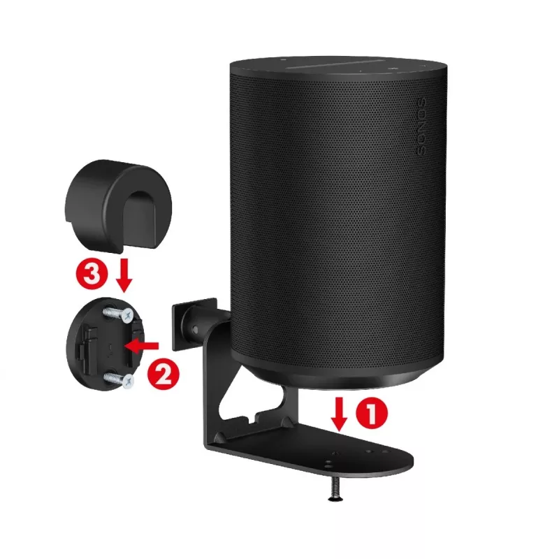 Wandhalterung MACLEAN MC-495 für 2x Sonos ERA Lautsprecher, verstellbarer Winkel, robust