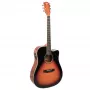 Elektroakustische Gitarre V-tone VEAG1 CE 4/4 Holz — Full-Size-Dreadnought, Cutaway, Fichtendecke, Mahagoni-Boden & -Zargen, eingebauter Vorverstärker