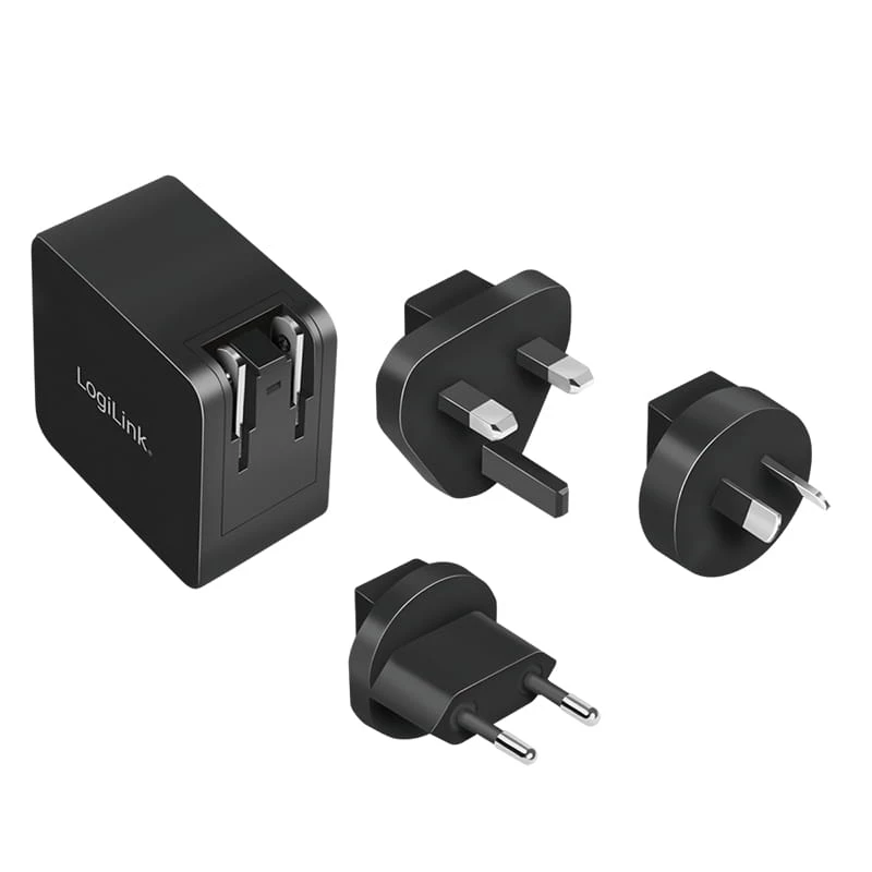 Moblies Ladegerät LogiLink PA0302 Universal Schwarz AC-Schnellladung