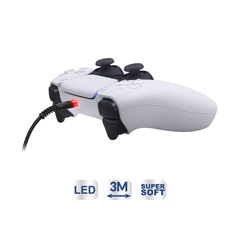 USB-C-Ladekabel SUBSONIC SA5601 3 m – Kompatibel mit PS5, Xbox, Nintendo Switch