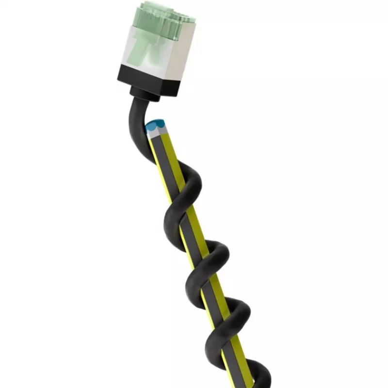 Goobay Ultra-Flexibles CAT 8.1 Patchkabel schlank U/FTP schwarz - extra-kurzer Stecker 99,9% (74354)