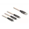 DeLOCK USB-Kabel 1,2 m USB 2.0 USB A USB C/Micro-USB B/Lightning Transparent