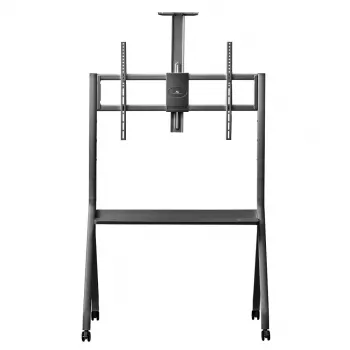 TV-Ständer MACLEAN MC-114 B tragbarer Bodenständer für 55–100 Zoll Bildschirme, max. Belastung 120 kg, VESA 200x200–900x600, Höhe 115–152 cm, schwarz, Regal