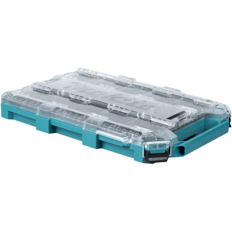 MAKTRAK Organizer Flat M, Werkzeugkoffer Blau/transparent, transparenter Deckel