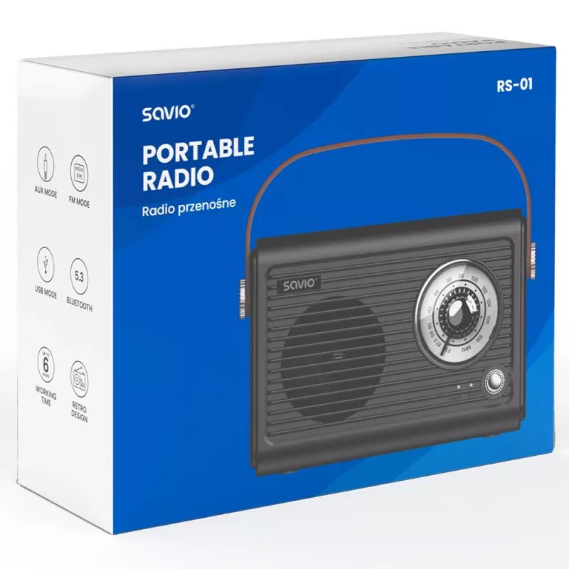 Tragbares Radio Savio RS-01 Analog Schwarz