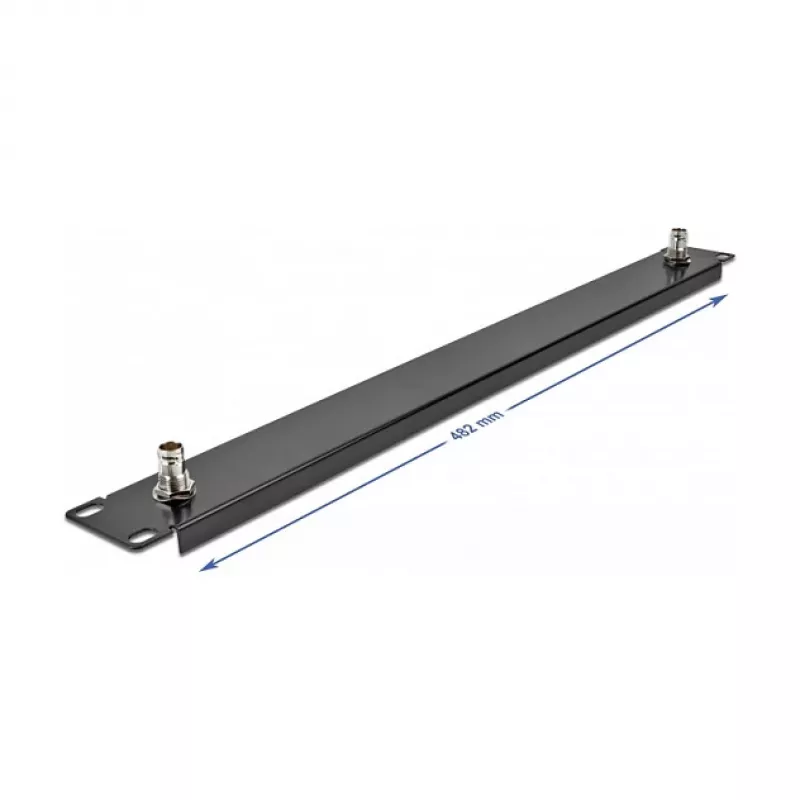 DeLOCK 19 Zoll Panel mit 2 x BNC-Buchse 1U schwarz