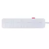 Steckdosenleiste MACLEAN MCE392 W — 4 F-Steckdosen, 3×USB A, 110–240 V, 2,1 A max, 2500 W, 1,5 m Kabel, weiß