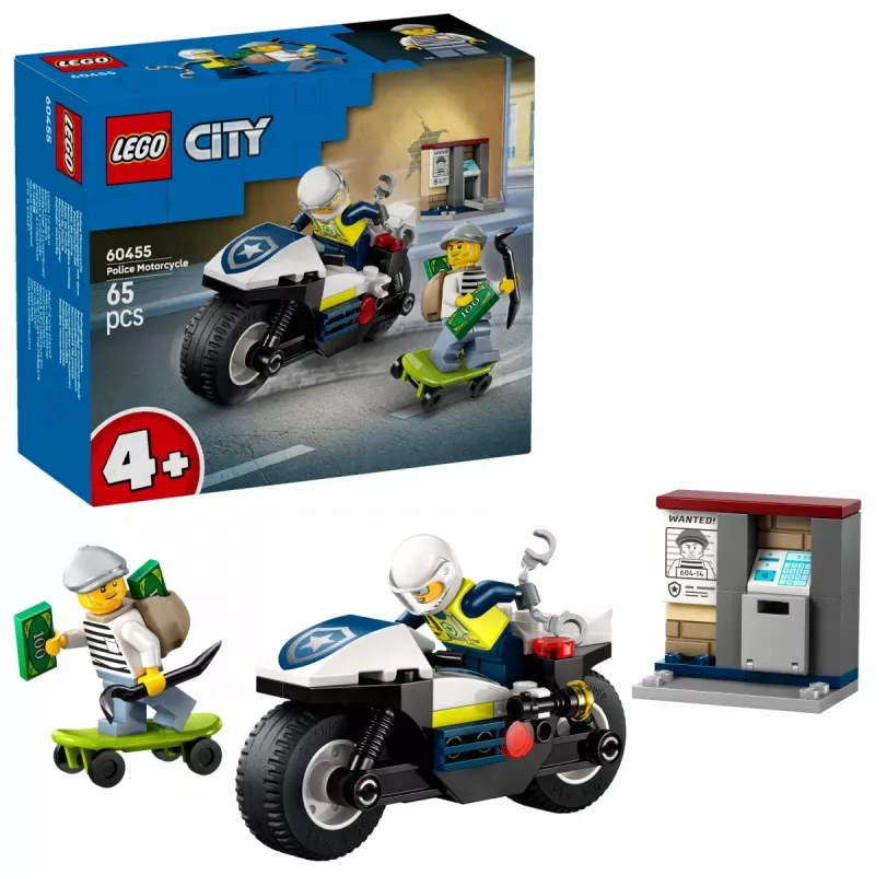 LEGO City Polizei-Motorradjagd Set 60455 — 65 Teile, 2 Minifiguren, ab 4 Jahren