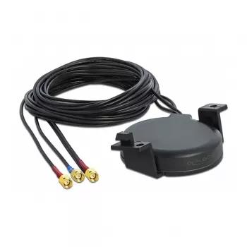 Antenne DeLOCK LTE MIMO GNSS 3 x SMA-Stecker RG-174 3 m Außenbereich schwarz