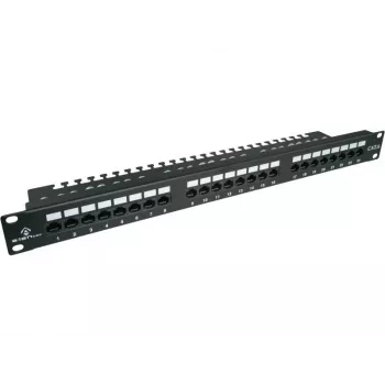 Patch-Panel Alantec PK001 24-Port UTP Cat.6 1U 19 Zoll – 24x RJ45, U/UTP (UTP), schwarz