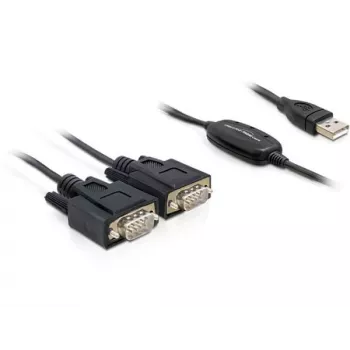 Serielles Kabel DeLOCK 2x RS232/USB 2.0 Schwarz 61886