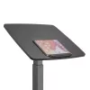 Tragbarer Computertisch mit Rollen, höhenverstellbarer Sitz-Steh-Schreibtisch bis max. 113 cm, bis 30 Grad neigbar, Schwarz